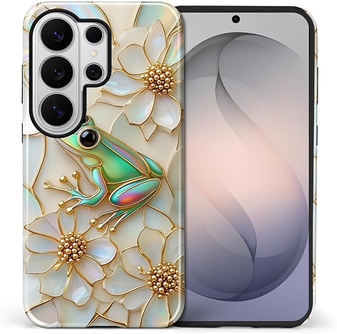 for Samsung Galaxy S26 Ultra Case, Stained Glass Frog Flowers Pattern Glossy 2 - Image 2