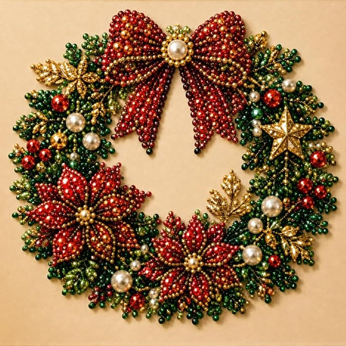 POETRYDRAW Christmas Decor Wreath Pearl Art Kit - Image 2