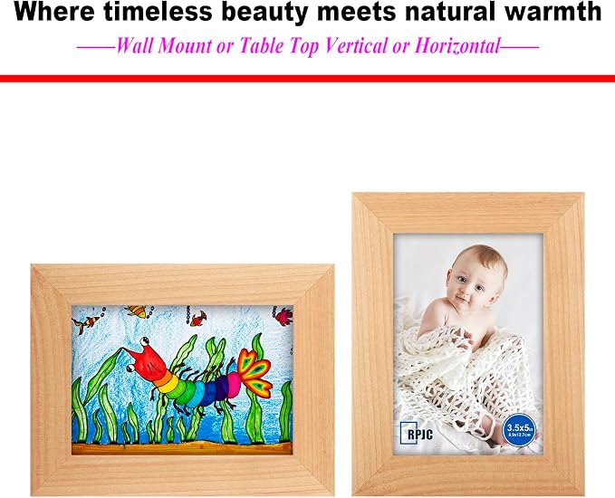 RPJC 3.5x5 inch Picture Frame Made of Solid Wood High Definition Glass - Image 5