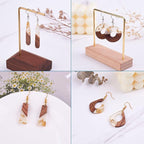 FASHEWELRY 12Pcs Resin & Walnut Pendants 6 Styles Rectangle Oval Bullet - Image 3
