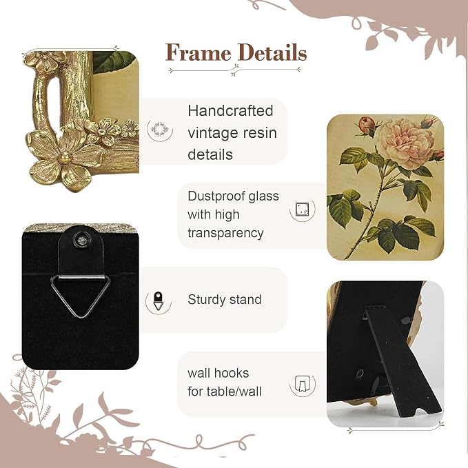 4x6 Vintage Picture Frame, Victorian Retro Decorative Photo Frames - Image 3