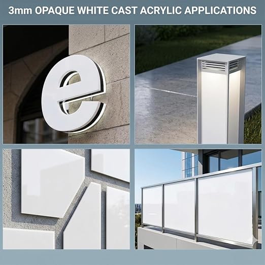 4 Pack 12×16 White Acrylic Sheets 1/8in Thick Plexiglass Sheet - Image 4