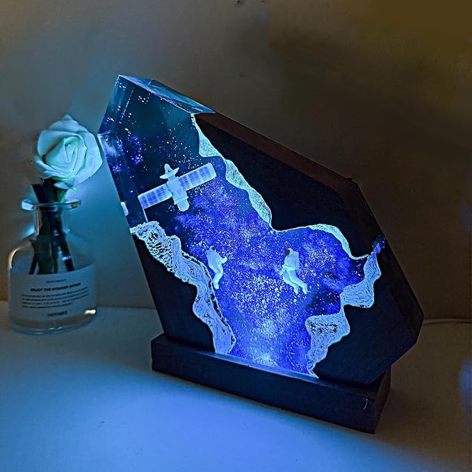 Space Resin Lamp, Handmade Galaxy Resin Night Light - Image 3
