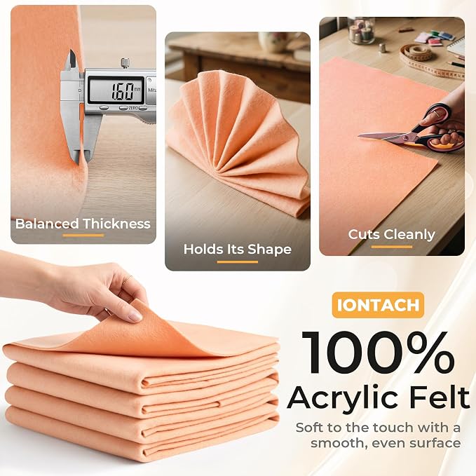 IONTACH 9" X 36" Soft Felt Sheets 1.6mm Thick | Acrylic Felt Fabric - Image 3