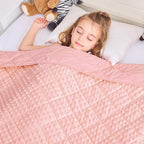 Pink Weighted Blanket Kids 10lbs, Twin Size Breathable Cooling Minky Heavy by BETU