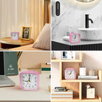 Lamisola Small Pink Kids Desk Alarm Clock, Analog Travel Battery Operated Clock - Image 6