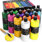 Nicpro 14 Colors Large Bulk Acrylic Paint Set Rich Art Painting Supplies by Nicpro