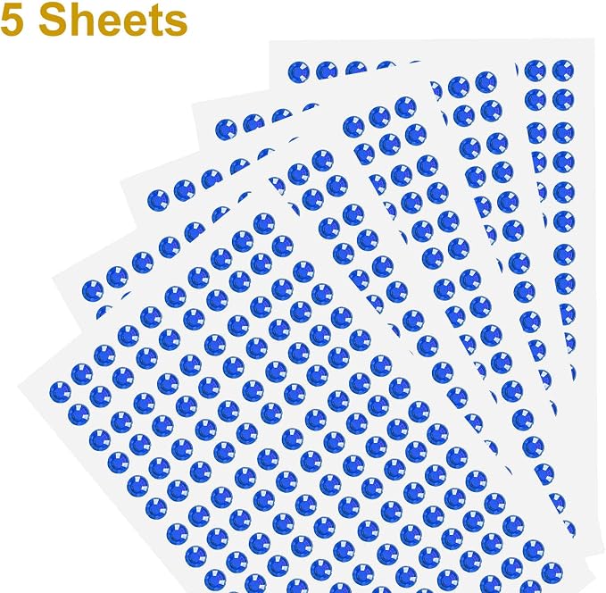 HARFINGTON 5 Sheet/800pcs Rhinestone Adhesive Stickers Self Adhesive Acrylic - Image 3