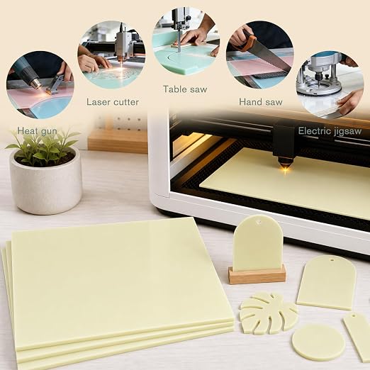 Macaron Pastel Cast Acrylic Sheets 12x12 1/8" | Dual finish matte & glossy cast - Image 4