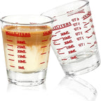 2 Pack High Borosilicate Shot Glass Measuring Cup, Espresso Shot Heavy Glass by Woozettn