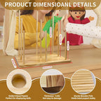 Wooden Puppet Stand, Education Wooden Puppet Tree Store and Display Doll Holder - Image 3