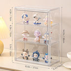 3 Tier Clear Display Case for Figures, Wall-Mounted Acrylic Storage Organizer - Image 2