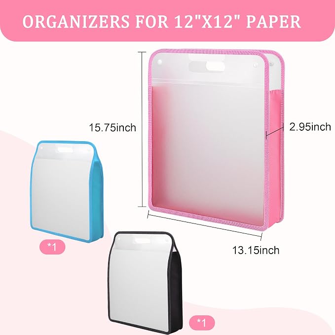 Caydo 3 Pack Scrapbook Paper Storage, Vinyl Paper - Image 2