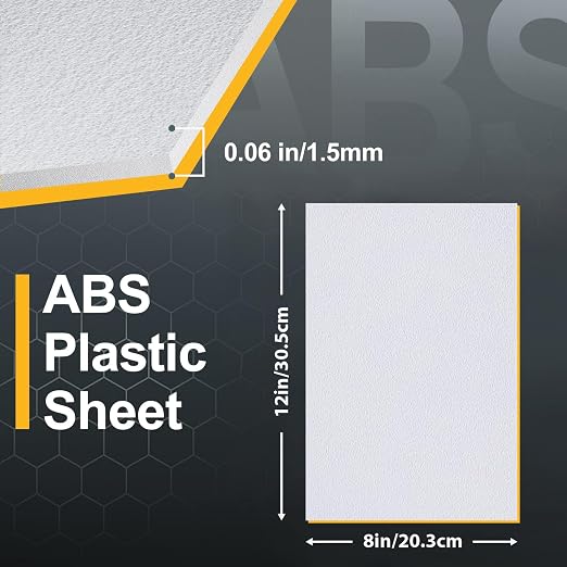 Plastic Sheet 8" x 12" x 0.06", Abs Plastic Sheets 6 Pack - Image 2
