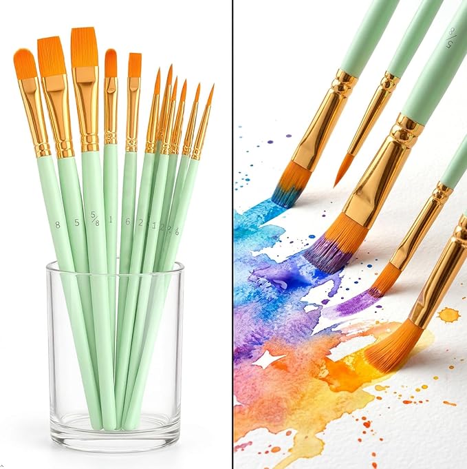Soucolor Acrylic Paint Brushes Set, Halloween Pumpkin Ceramic Crafts Supplies - Image 4