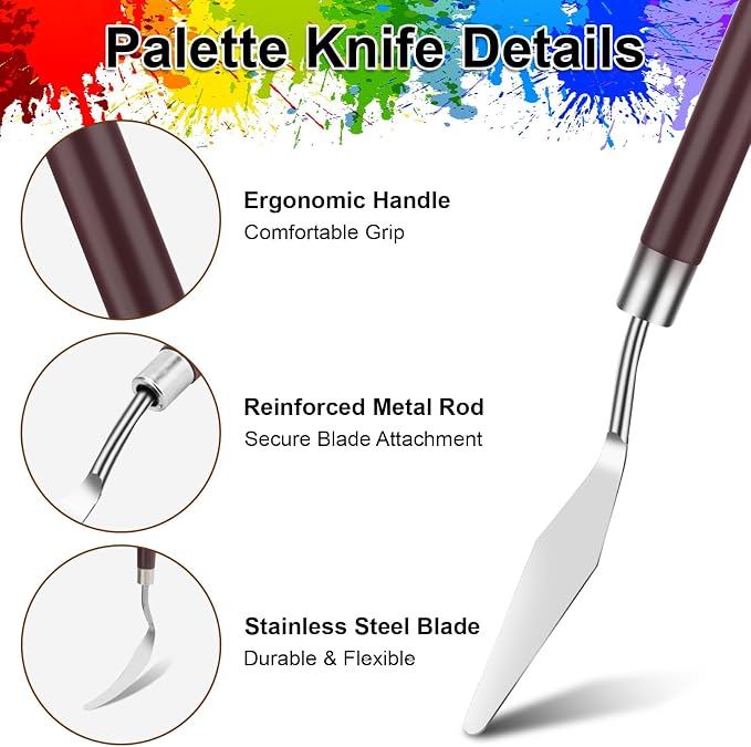 EEEKit 27 PCS Palette Knife Set, Stainless Steel Spatula Pallet Knife - Image 2