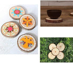 Unfinished Natural with Tree Bark Wood Slices 30 Pcs 2.4"-2.8" inch Disc - Image 3