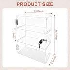 3 Shelf Acrylic Lockable Display Case - Image 2
