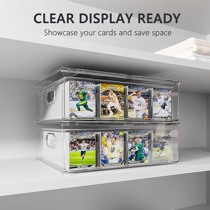 Trading Card Storage Box – Clear Large Card Organizer Holds 6400 Cards - Image 4