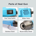 LDK Mini Heat Gun, 300W 2-Temp Settings 392℉ & 662℉ Fast Heat Hot Air Gun - Image 3