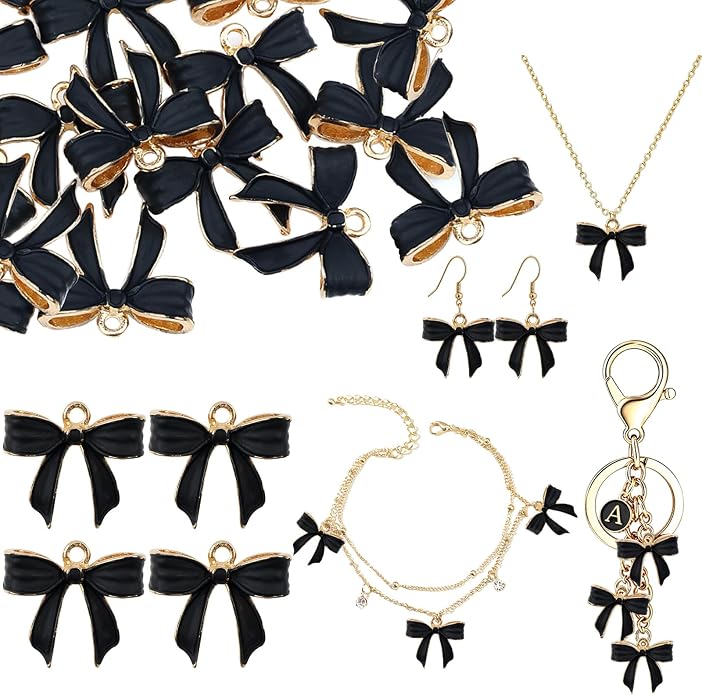 Bow Charms for Bracelet Jewelry Making Cute Bracelet Charms | 18Pcs, Bow Charms by Unknown