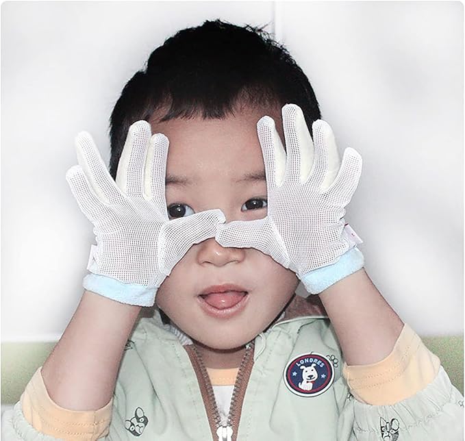 YILIUJIU Thumb Sucking Guard Gloves Thumb Guard to Thumb Sucking Stop for Kids Nail Biting Stop and Five Fingers Sucking Stop for Baby (S)