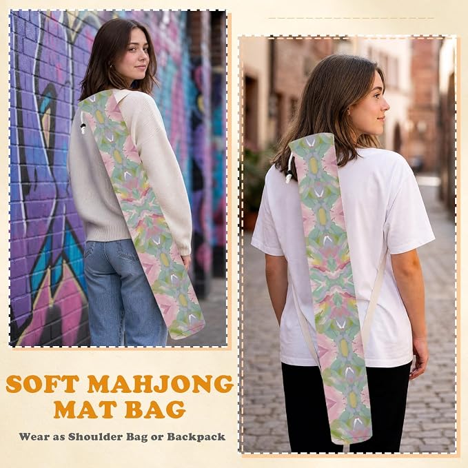 Preppy Grandmillennial Floral Mahjong Mat Bag - Image 7