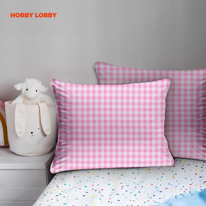 Hobby Lobby Pink Gingham Cotton Calico Fabric, 2 Yards | Precut Fabric - Image 7