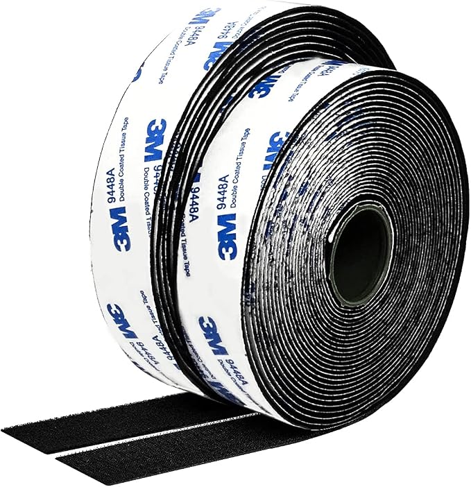 Hook and Loop Tape 1in x 20ft, Slef Adhesive Interlocking Strip, Mounting Tape by Doublesidedtape