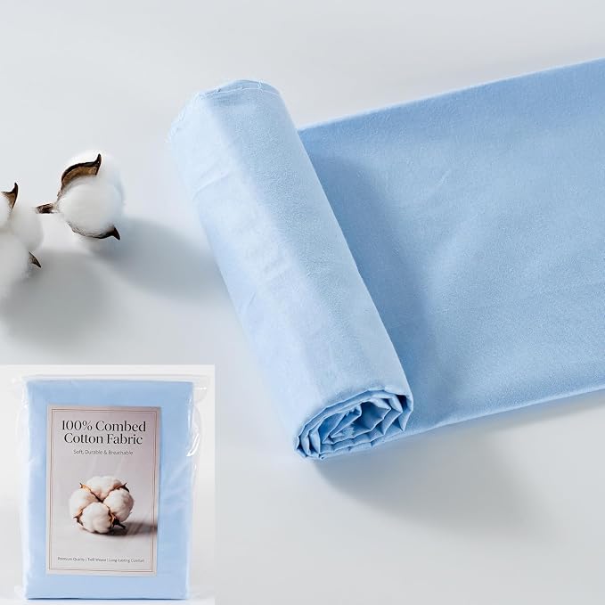 100% Combed Cotton Fabric by The Yard, 66 inches Wide, Premium Soft Breathable by CNSUPMK