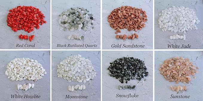 LAIDANLA White Jade 400pcs Natural Chip Stone Beads 5-8mm Healing Crystal - Image 5