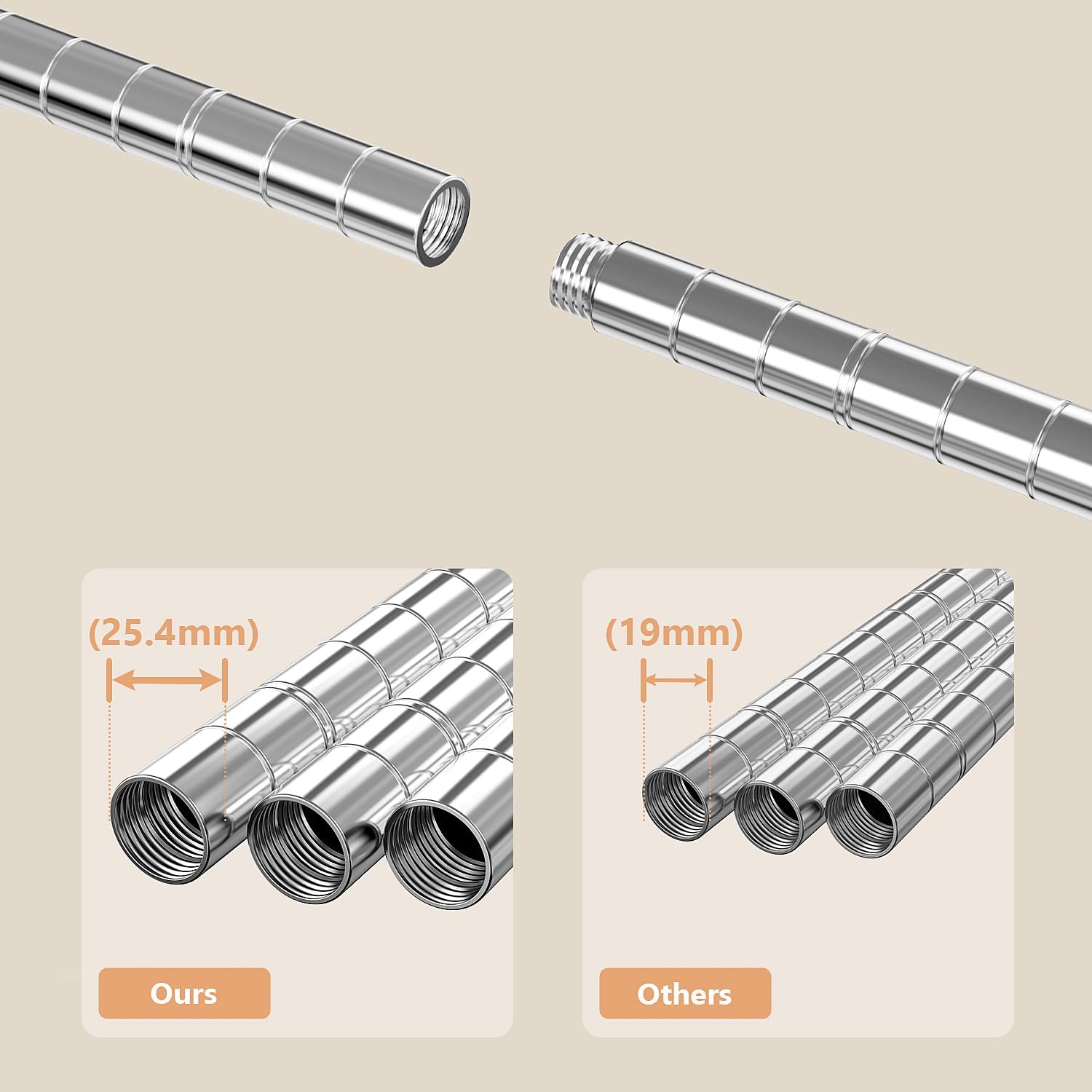 Heavy Duty Rolling Garment Rack 3 Tiers Adjustable Wire Shelving Clothes Rack with Rods and Side Hooks,Storage Closet Clothing Rack with Wheels Chrome 17.7" D x 47.2" W x 83.6" H