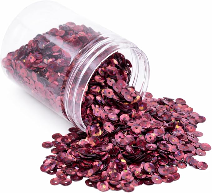 Mandala Crafts 6mm Cup Holographic Maroon Sequins by MandalaCrafts