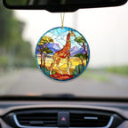 Giraffe Christmas Ornament, Giraffe Faux Stained Glass Decor, Gift Exchange - Image 5