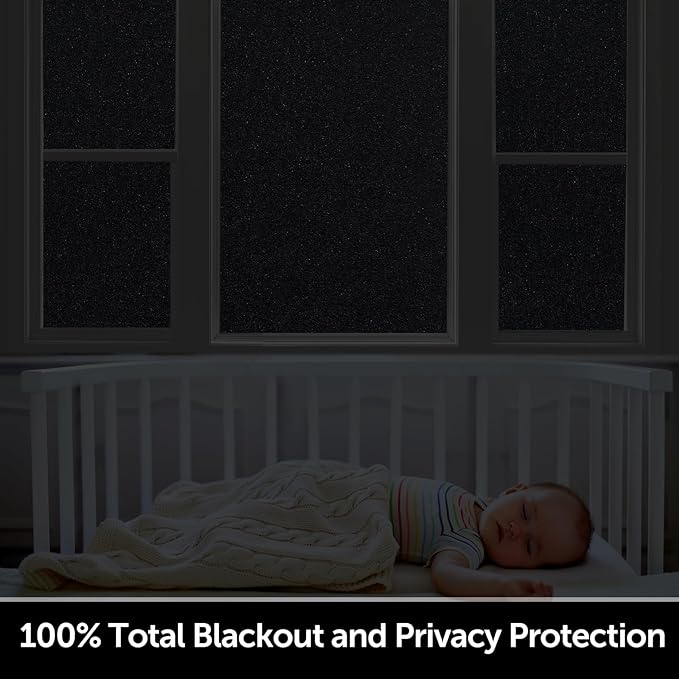 HIDBEA Blackout Window Film, 100% Light Blocking Room Darkening Window Privacy - Image 5