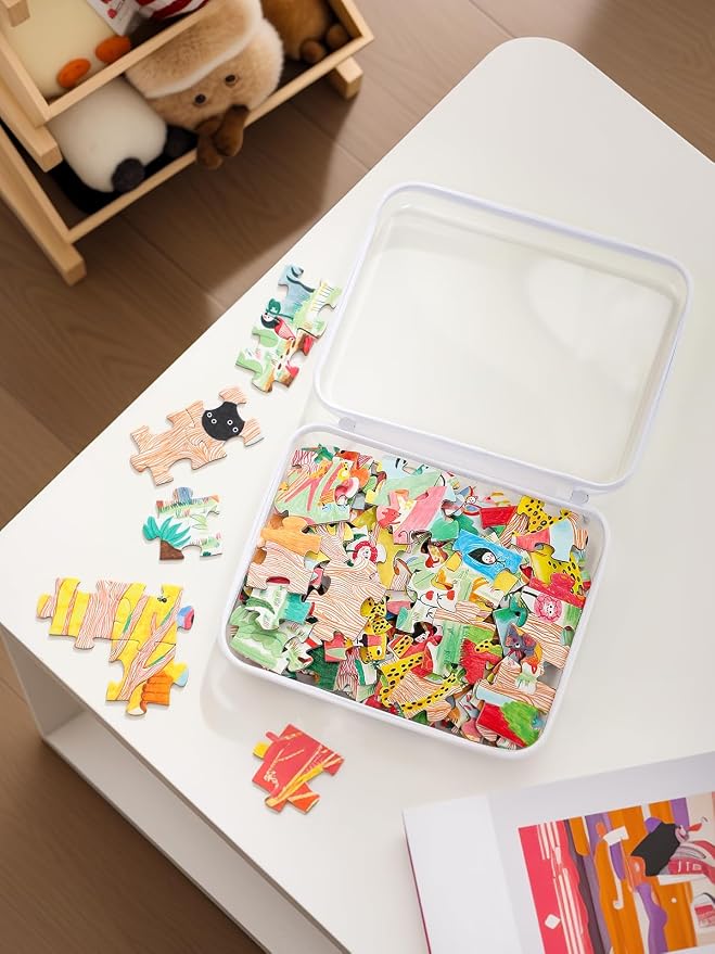 CoiiJoii Zippered Pouch Hard, Stackable Storage Bins, Portable Clear Bin Zipper - Image 5