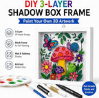 Paint Your Own 3D Shadow Box Frame, 8x8 Blank 3-Layer DIY Art Frame - Image 3