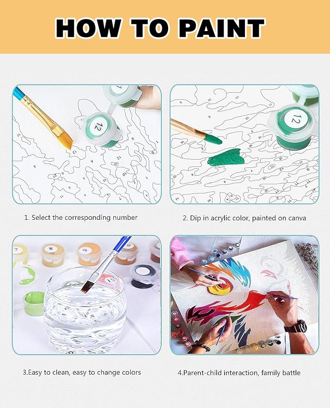 Meothan Paint by Numbers Kits for Adults Beginner 12''x16'' | Adult Paint by - Image 5