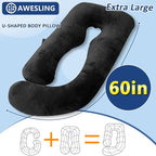 Shredded Memory Foam Body Pillow, Pregnancy Pillows - Image 5