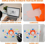 FUNKAKA Glow in The Dark & Fluorescence Heat Transfer Vinyl Bundle, 16 Pack 12" - Image 8