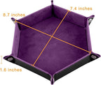 SIQUK 6 Pieces Dice Tray Hexagon Dice Rolling Holder Folding PU Leather Dice - Image 2