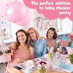 Funnymoom 60 Pcs 7 Inch Baby Shower Paper Plates Girl Pink Floral Baby Shower - Image 4