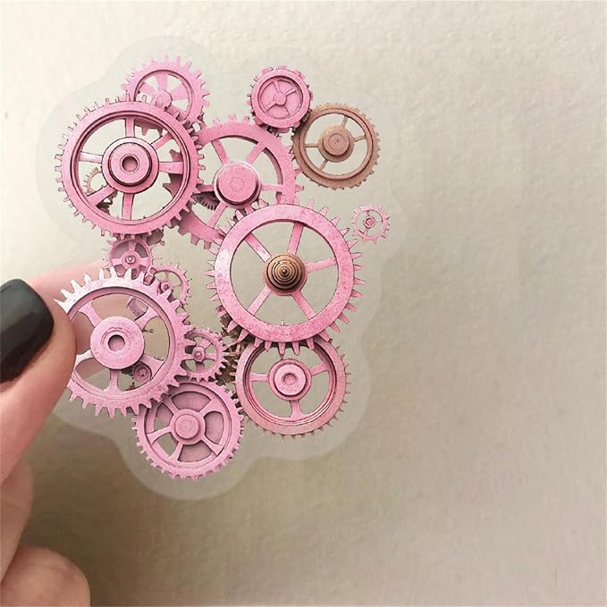 50 Pieces Gears Stickers for Scrapbooking, Self-Adhesive Scrapbooking Punk - Image 3