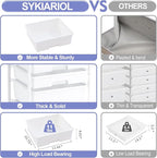 SYKIARIOL Utility Cart with 5 Drawers, Storage Drawer Cart with Wooden Tabletop - Image 5