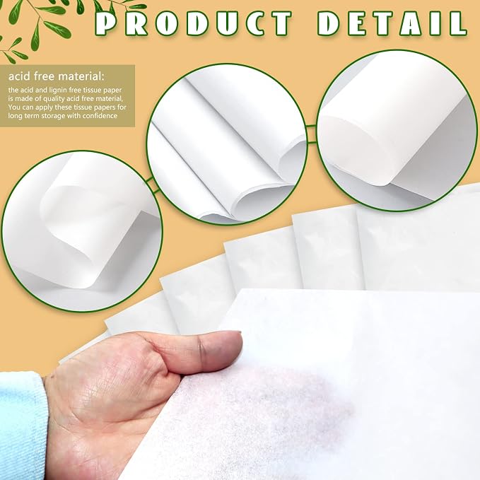 RYKOMO 100 Sheets 20 x 30 Inch Acid Free Archival Tissue Paper Unbuffered No - Image 3