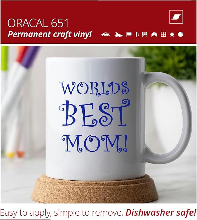 ORACAL 651 Gloss Brilliant Blue Permanent Vinyl Tape Roll – Premium Adhesive - Image 4