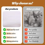 7.02oz Wool Roving, Needle Felting Wool White Roving Wool Felting Supplies - Image 5
