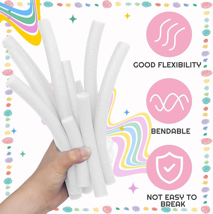 Frienda 5/8 Inch x 40 Ft White Foam Noodles - Image 4