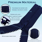 ANPURZII 2PCS #5 52 Inch Deep Navy Blue Separating Jacket Zippers - Image 3