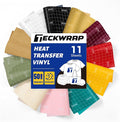 TECKWRAP Heat Transfer Vinyl for T Shirts, 50+ Washes, 10 Sheets 12" x 12" | by TECKWRAP